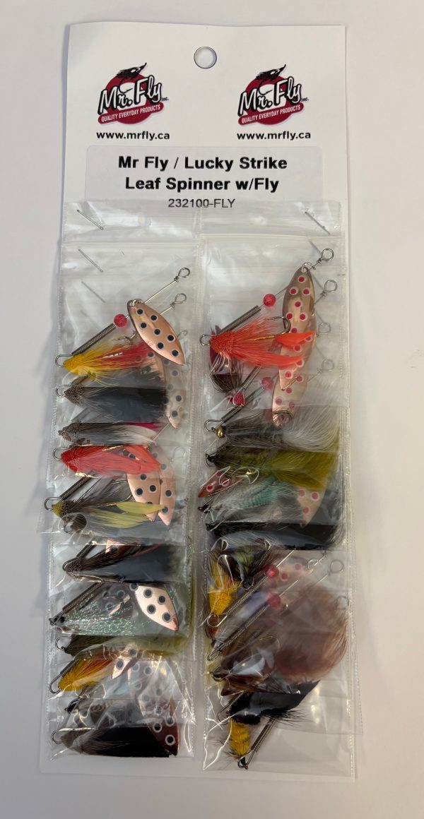 Mr Fly / Lucky Strike Spot Willowleaf Spinner with Fly ~ 24 per card