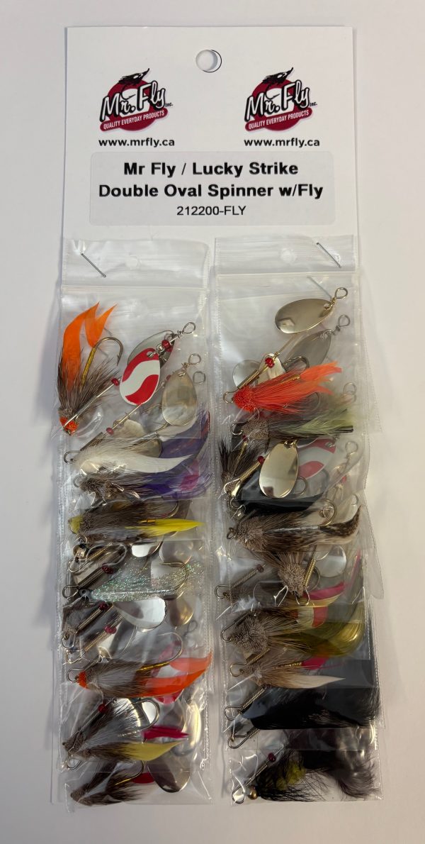 Mr Fly / Lucky Strike Double Oval Spinner with Fly ~ 24 per card