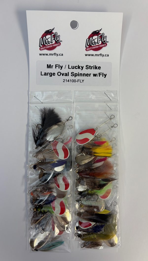 Mr Fly / Lucky Strike Large Oval Single Spinner with Fly ~ 24 per card