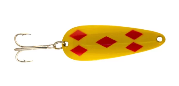 Len Thompson Original Series No. 0 – 2-1/2″ – 5/8oz ~ Yellow & Red Five of Diamonds