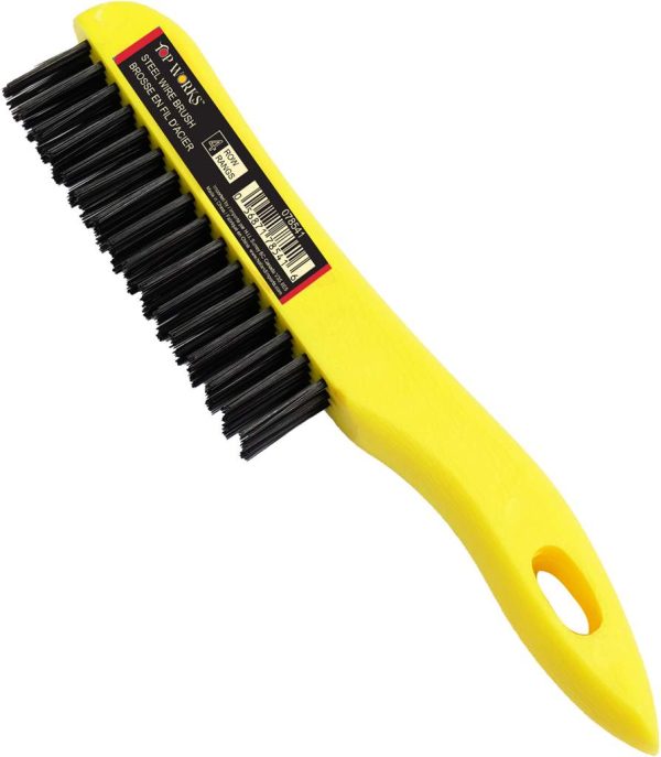 Top Works Wire Brush ~ 4 Rows with 10″ Plastic Handle