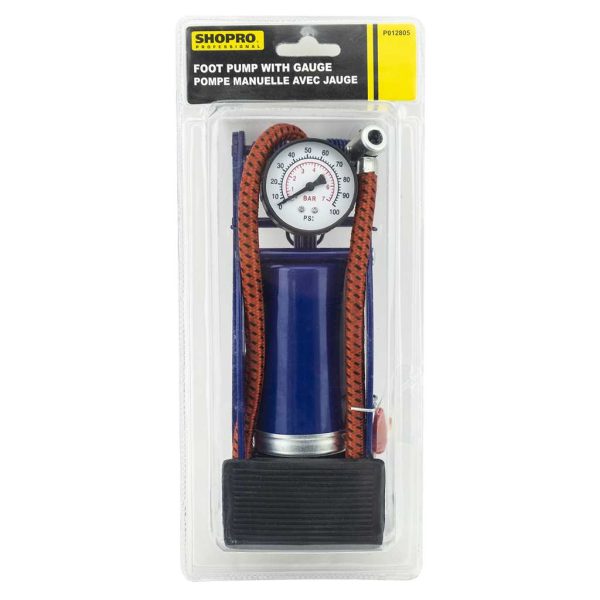 ShopPro Bicycle Foot Pump with Gauge