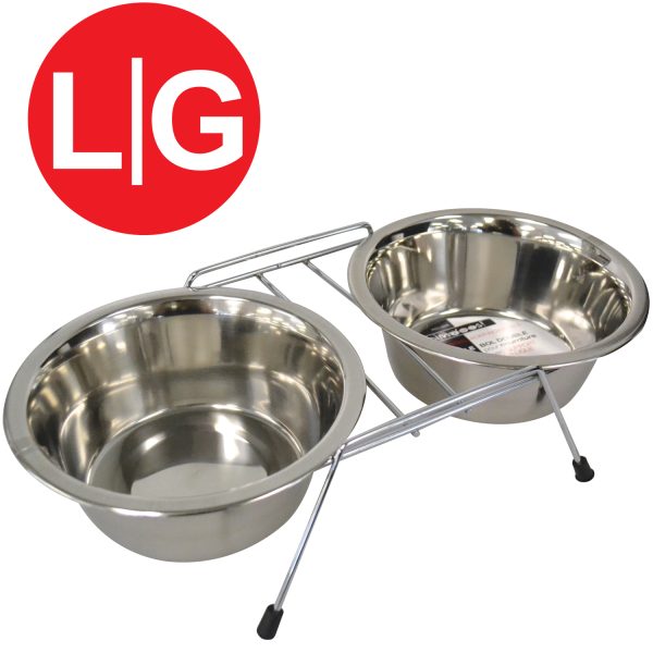 Double Diner Stands with Stainless Steel Dishes ~ 32oz each