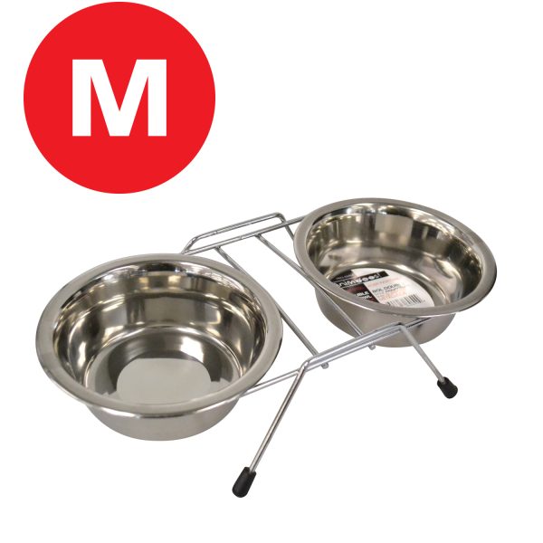 Double Diner Stands with Stainless Steel Dishes ~ 16oz each