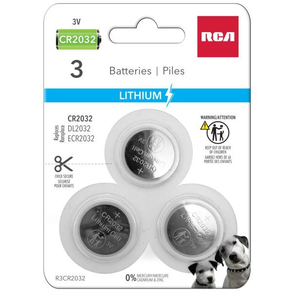 RCA Lithium Cell “CR2032” Batteries ~ 3/pack