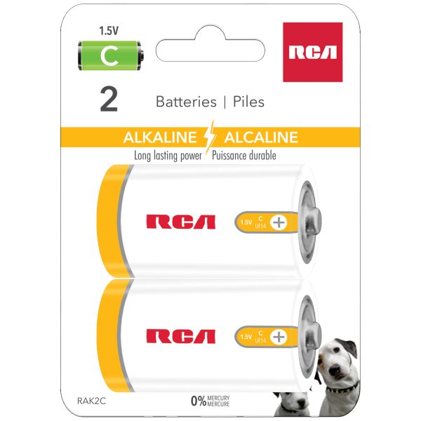 RCA Alkaline “C” Batteries ~ 2/pack