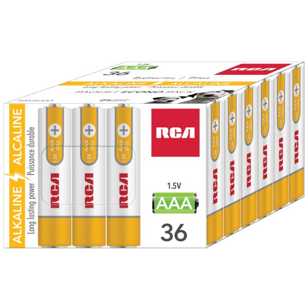 RCA Alkaline “AAA” Batteries ~ 36/pack