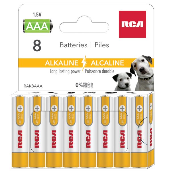RCA Alkaline “AAA” Batteries ~ 8/pack
