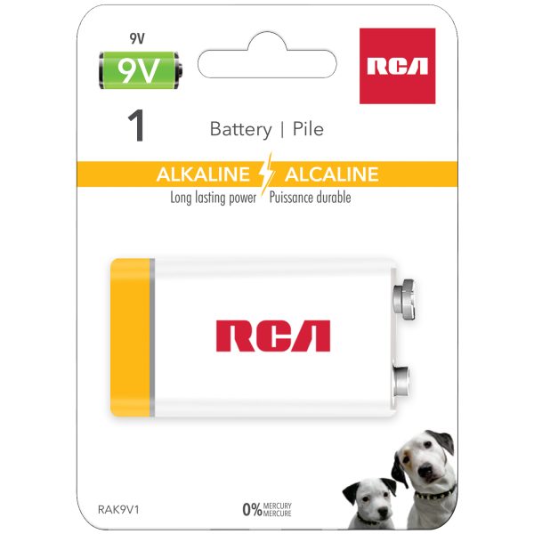 RCA Alkaline “9V” Batteries ~ 1/pack