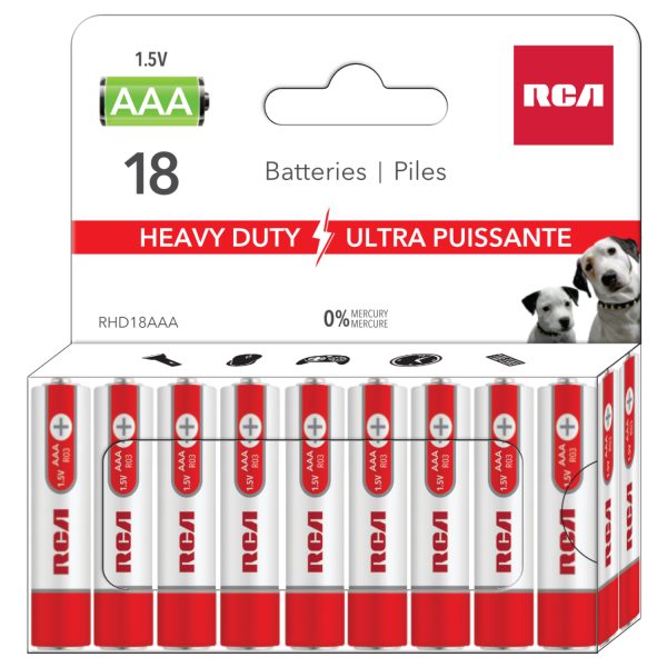 RCA Heavy Duty “AAA” Batteries ~ 18/pack