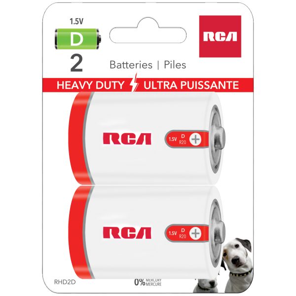 RCA Heavy Duty “D” Batteries ~ 2/pack