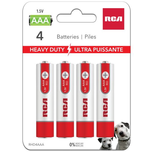 RCA Heavy Duty “AAA” Batteries ~ 4/pack