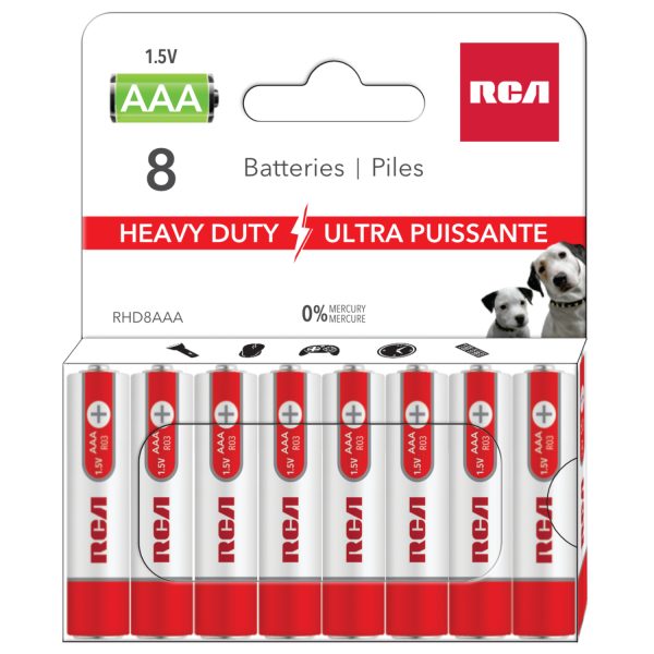 RCA Heavy Duty “AAA” Batteries ~ 8/pack