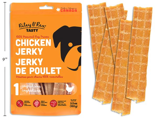 Riley & Rex 100% Natural Chicken Jerky for Dogs ~ 100gr/3.5oz bag