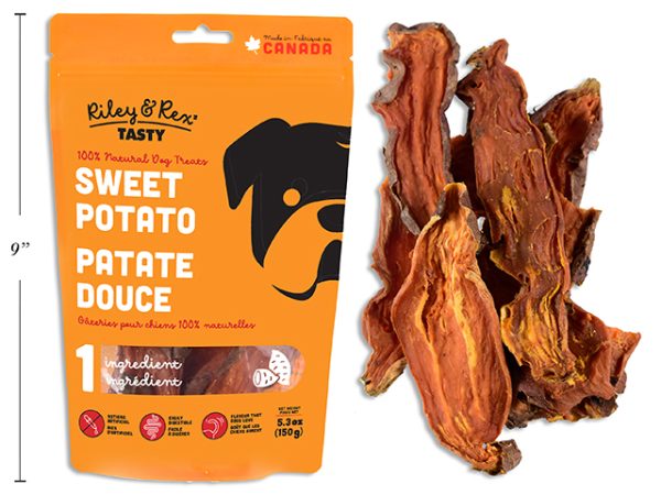 Riley & Rex 100% Natural Sweet Potato Chews for Dogs ~ 150gr/5.3oz bag