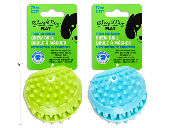 Riley & Rex Thermoplastic Rubber Treat Dispenser Ball for Dogs