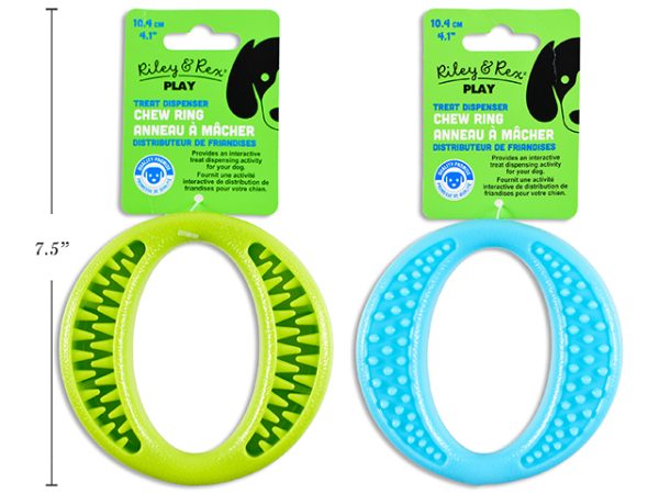 Riley & Rex Thermoplastic Rubber Treat Dispenser Chew Ring for Dogs