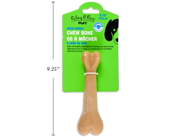 Riley & Rex Wood Based Chew Bone for Dogs ~ 5.75″ / 14.6cm