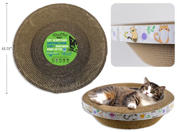 Riley & Rex Cardboard Cat Scratcher Lounger ~ 15.75″ x 3.15″