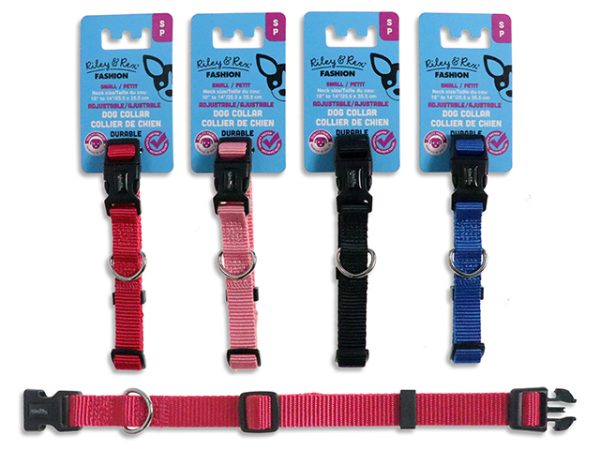 Riley & Rex Adjustable Solid Color Nylon Dog Collar – Small