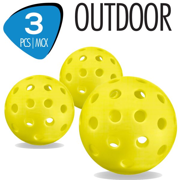 Playtrix Pickleballs for Outdoors ~ 3 per pack