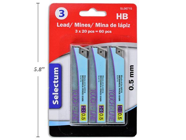 Selectum HB Pencil Leads – 0.5mm ~ 4 x 20pc = 80 leads