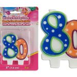 FunFair Birthday Candle – White w/Polka Dots ~ 24 per pack