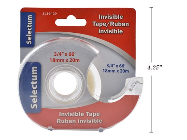 Selectum Invisible Tape w/Cutter ~ 3/4″ x 66′