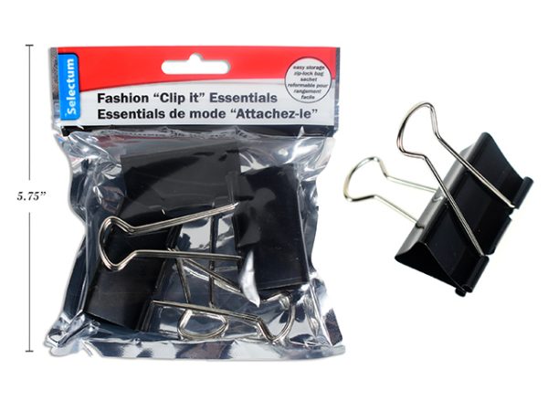 Selectum Black Foldback Clips – Large – 2″ / 51mm ~ 3 per pack