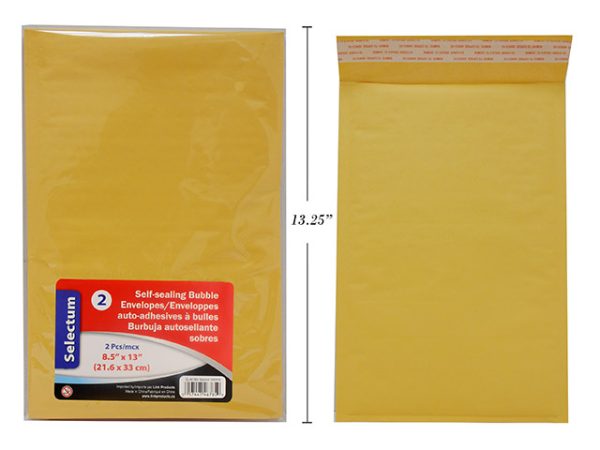 Selectum Kraft Peel-N-Seal Bubble Envelopes – 8.5″ x 13″ ~ 2 per pack