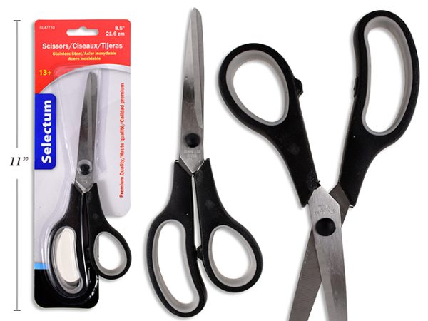 Selectum Scissors with Rubberized Handle and Pointed Tip ~ 8.5″