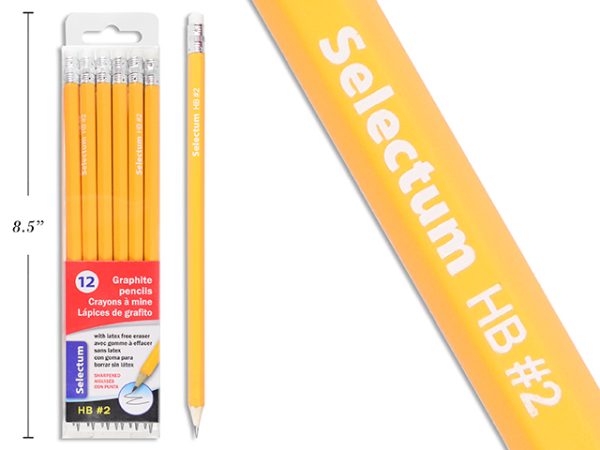 Selectum 2HB Graphite Pencils with Latex Free Erasers ~ 12 per pack