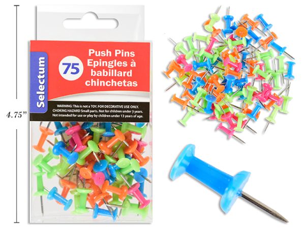 Selectum Neon Color Push Pins ~ 75 per pack