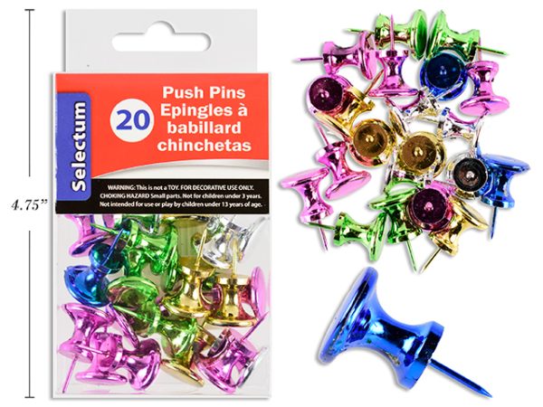 Selectum Jumbo Metallic Push Pins ~ 20 per pack