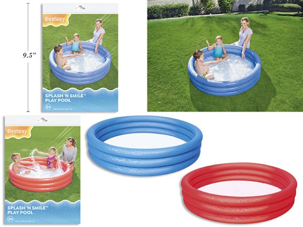 Bestway Inflatable Solid Bright Colors 3-Ring Pool ~ 60″ x 12″ {51026}