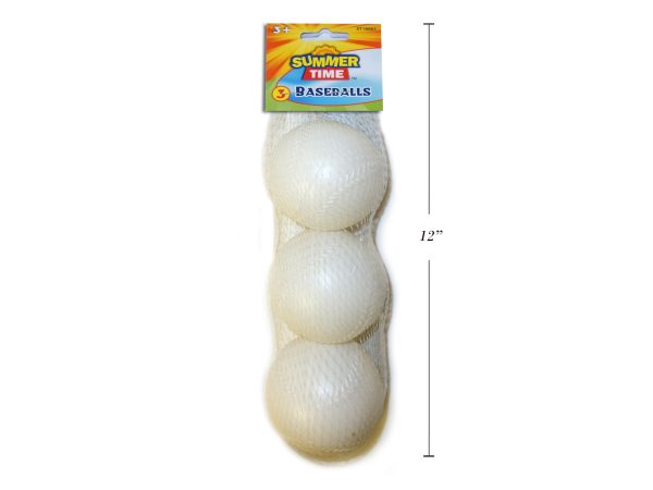 Plastic Baseballs in Mesh Bag ~ 3 per bag