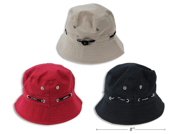 Children’s Solid Color Draw String Bucket Hat ~ 3 assorted colors