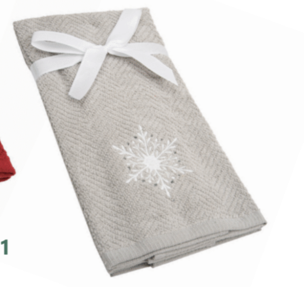 Christmas Embroidered Hand Towels – 2 per pack ~ Snowflakes