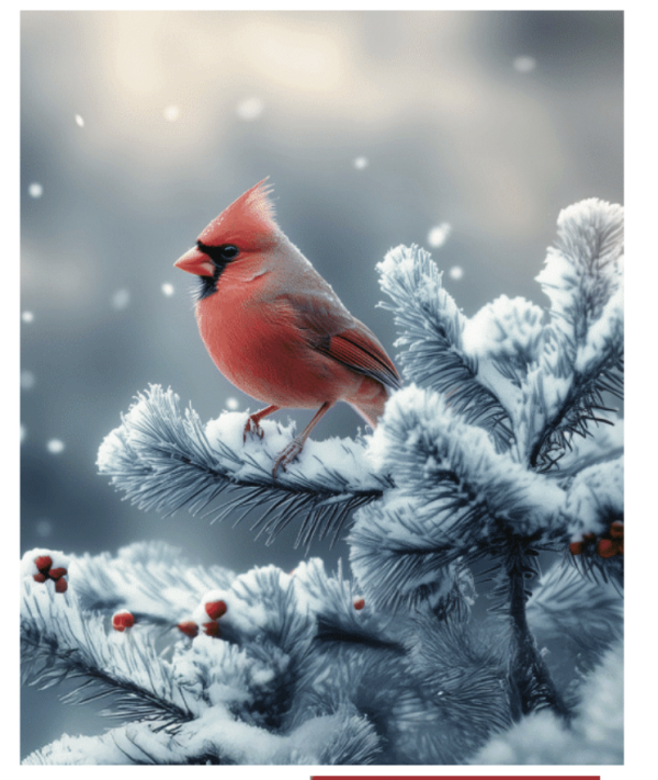 Christmas Micromink Printed Throw – 48″ x 60″ ~ Cardinal