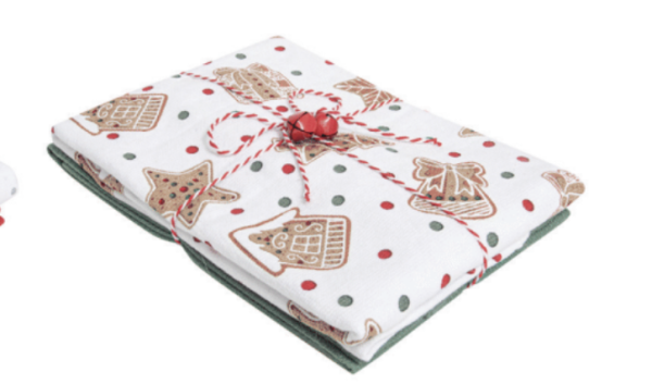 Christmas Kitchen Towel Set – 2 per pack ~ Gingerbread Cookies