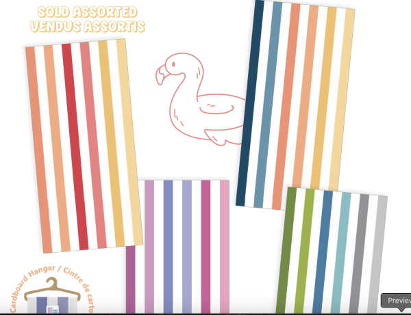 Summer Stripe Quick Dry Velour Beach Towel