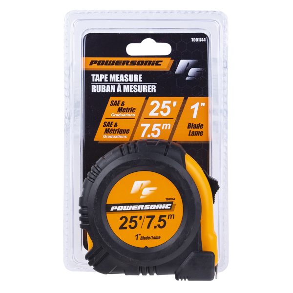 PowerSonic Tape Measure – SAE /Metric ~ 1″ / 25′ / 7.5M