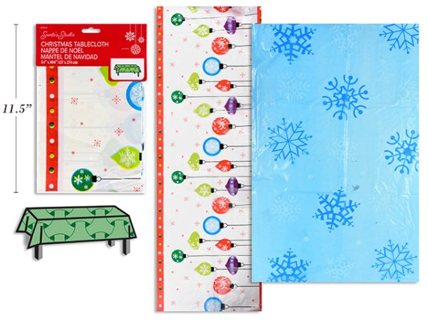 Christmas Plastic Printed Tablecover ~ 54″ x 108″