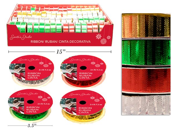 Christmas Metallic / Foil Ribbon – 18mm ~ 8yds
