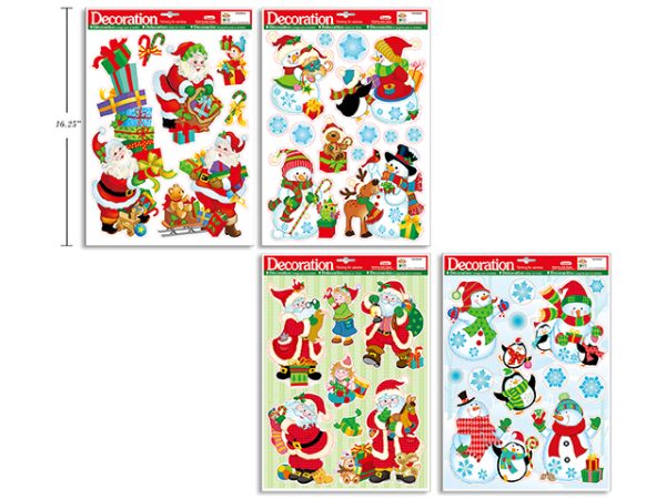 Christmas Holographic Window Clings ~ 4 assorted