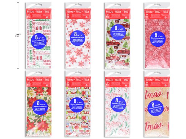Christmas Printed Tissue Paper ~ 8 per pack