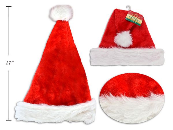 Christmas Deluxe Plush Santa Hat ~ 17″L