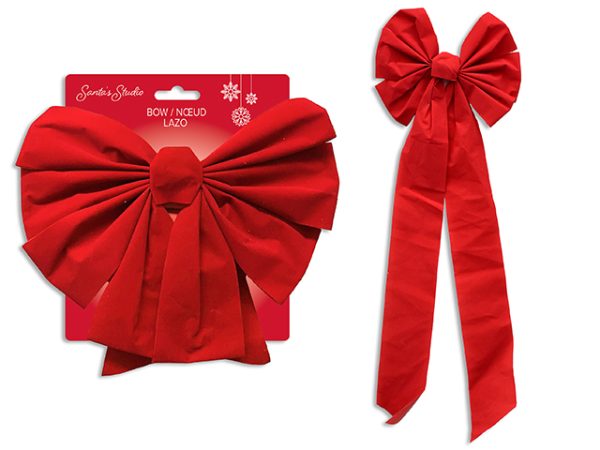 Christmas Red Velvet Bow – 6 Loops ~ 10.5″ x 32″L