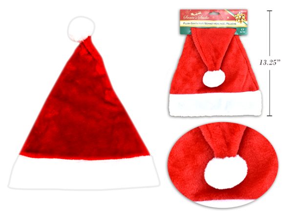 Christmas Plush Santa Hat ~ 17″L