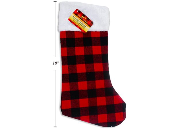 Christmas Buffalo Plaid Stocking – 17″L